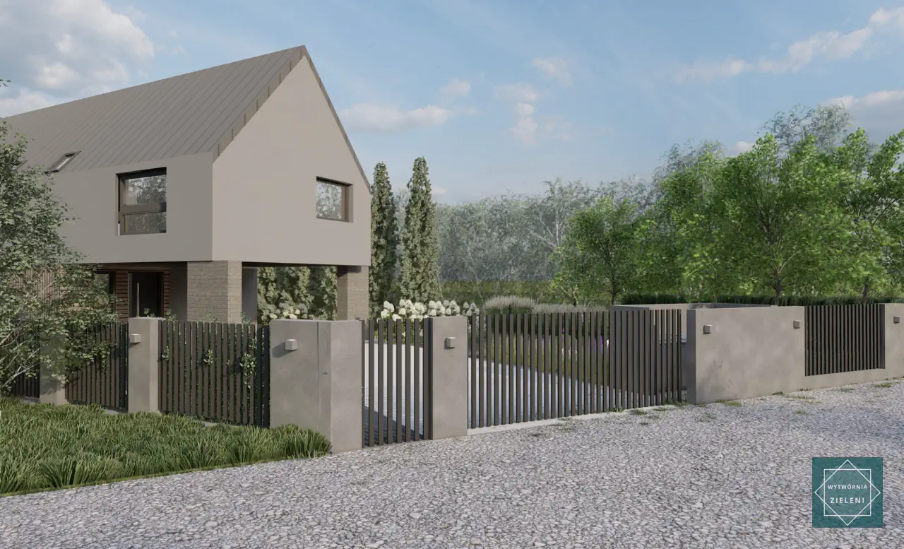 Wizualizacja 3D ogrodu z realizacji projektu