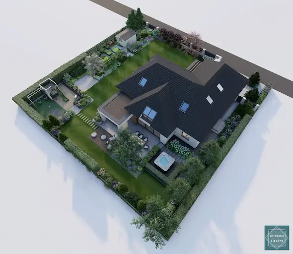 projekt ogrodu widok z góry