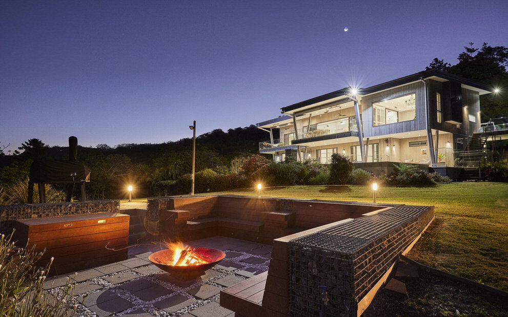 Gold Coast Property Photography - Luxury Mountain Estate Firepit, Tamborine