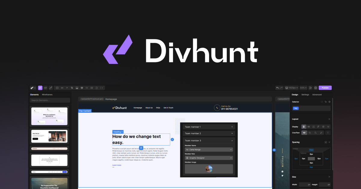 Divhunt Page Builder - Cover Image