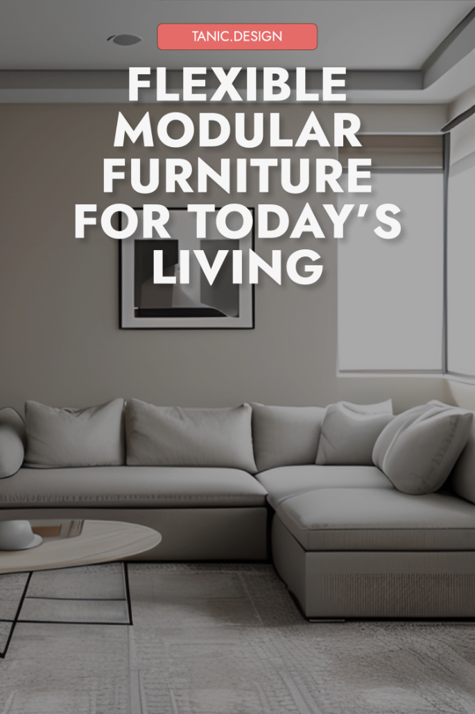 Modern modular sofa and furniture in a bright, flexible living room setup