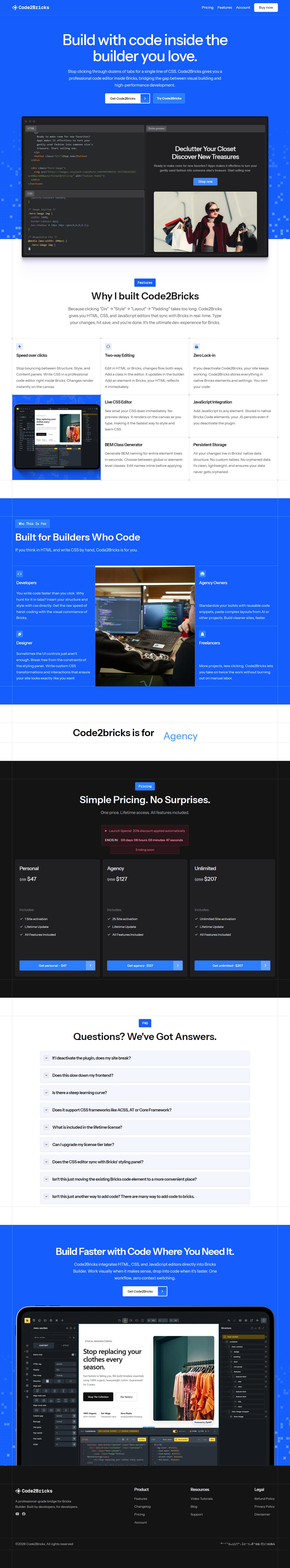 Code2Bricks | Code Editor Plugin for Bricks Builder Built with Bricks ...