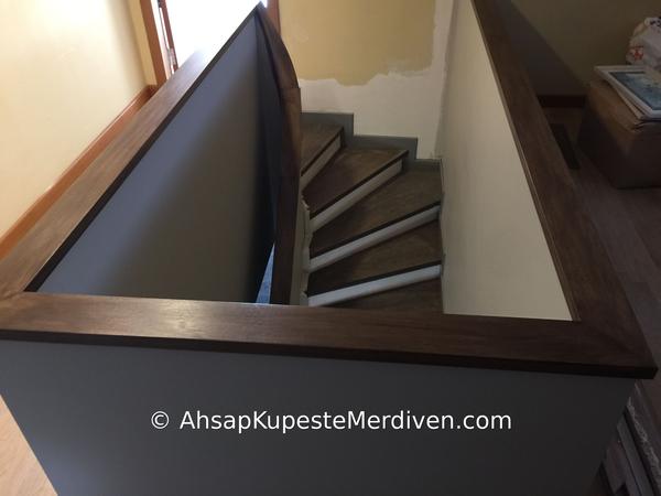 Ahşap küpeşte merdiven projesi detay görünümü İstanbul — Can Mobilya Dekorasyon İstanbul