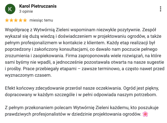 Opinia zadowolonego klienta Karola