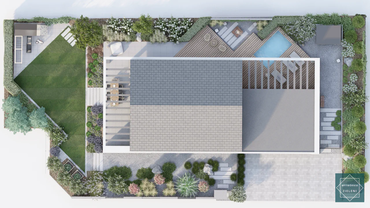 Projekt ogrodu Piekary Śląskie 750m²