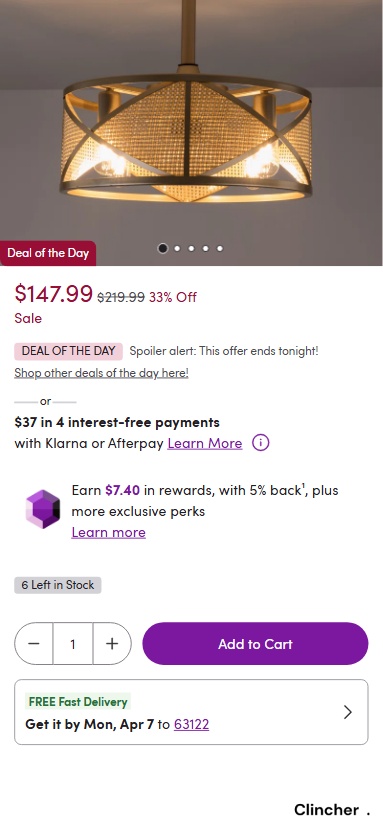 ✅ Wayfair calculates and displays shipping times upfront, which reduces both anxiety and redundant inquiries, and also instills confidence in buyers.