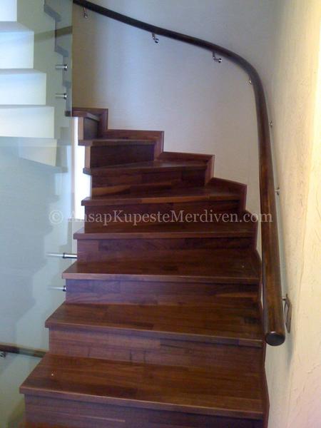 Spiral ahşap merdiven metal küpeşte 2014 iç mekan projesi — Can Mobilya Dekorasyon İstanbul