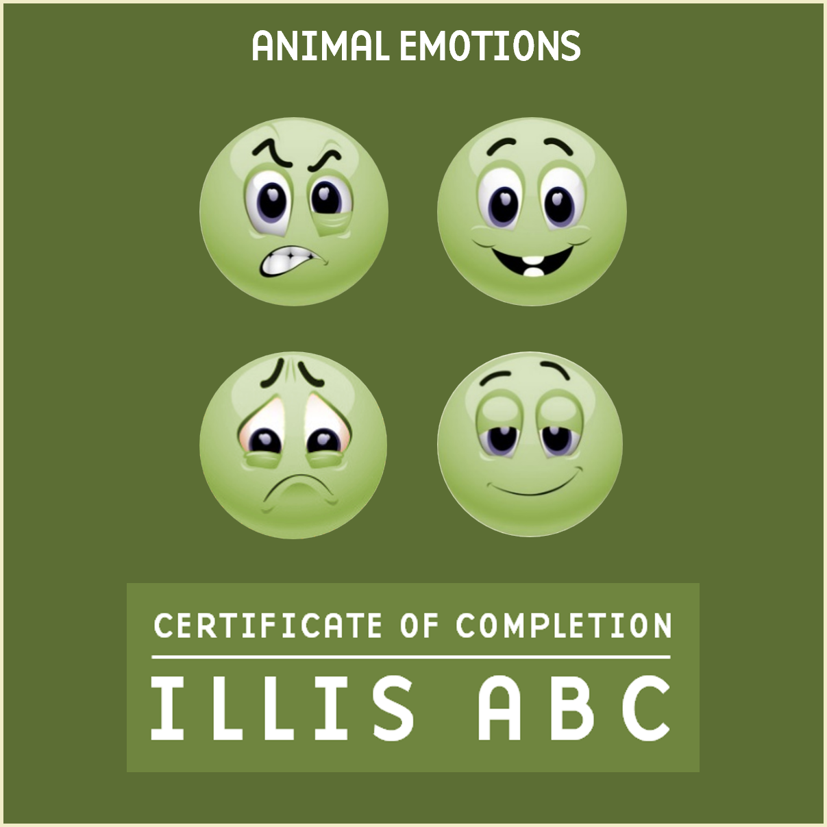 Animal Emotions Certificate of Completion
