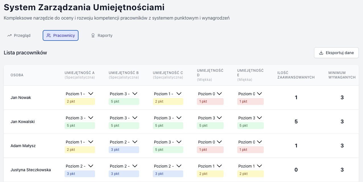 System zarządzania umiejętnościami w firmie- podstawa do tworzenia wynagrodzeń.