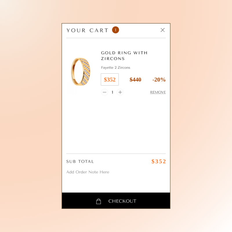 👉 While in line with brand guidelines, lack of several key conversion elements translated into high percentage of cart abandonment.
