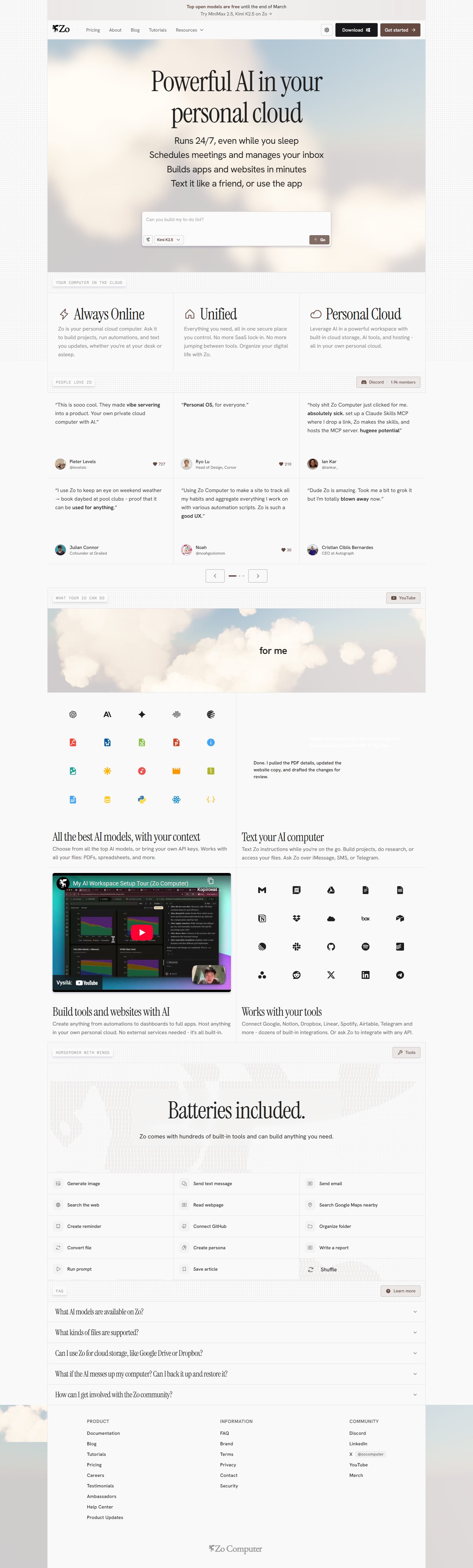 Zoe Computer Zo Computer | Personal AI Cloud OS Built with Makeswift - Showcase ...