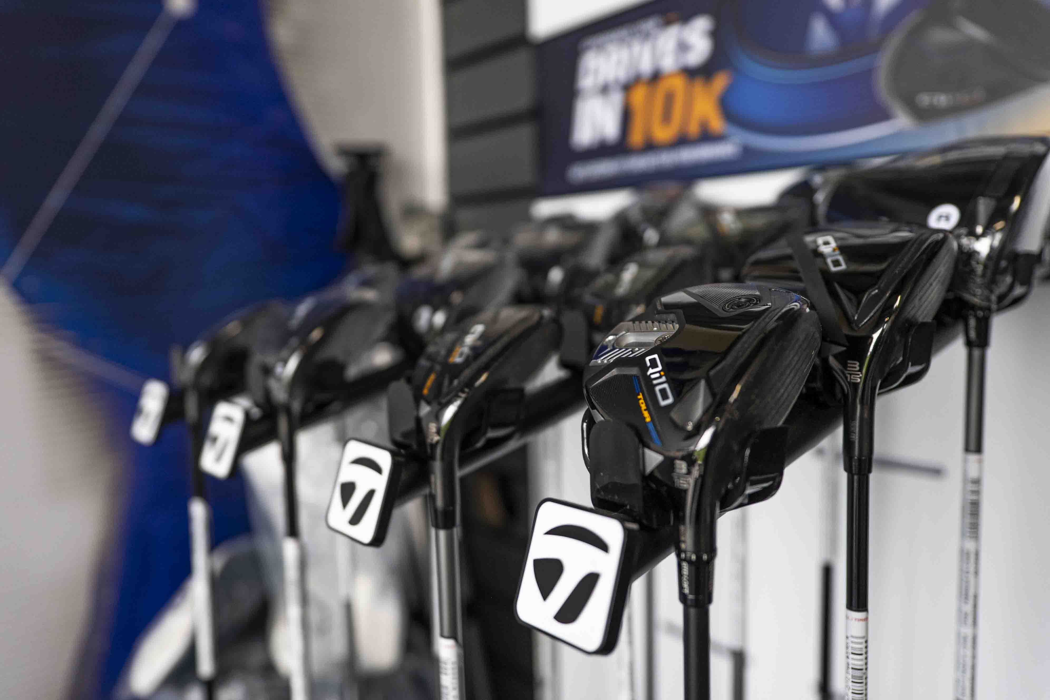 TrackMan bay interior with screen showing ball flight data