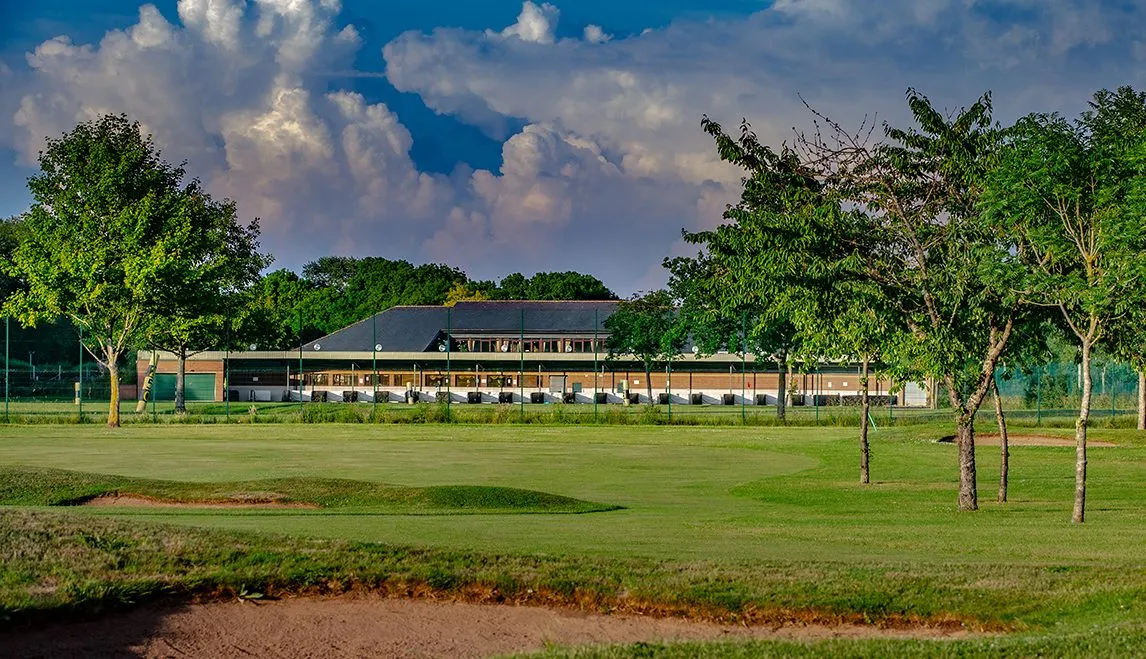 Wentworth Golf Academy aerial view of the practice facility