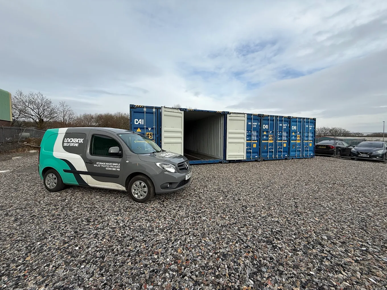 Blue High Cube storage container