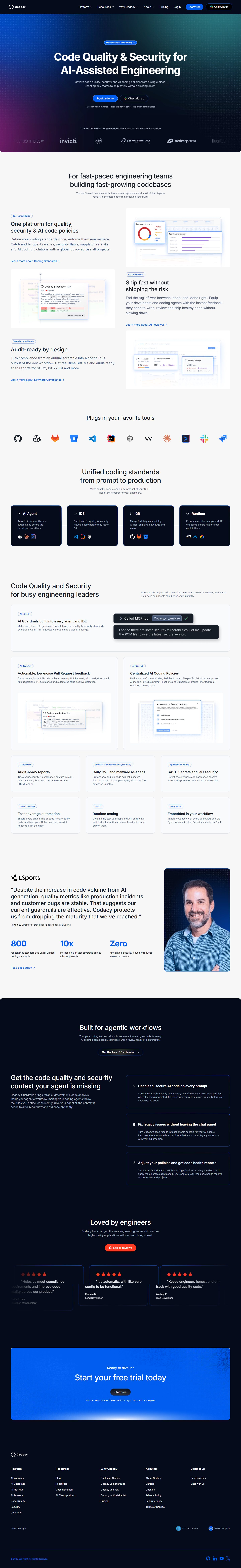 Codacy | Code Quality and Security for AI Engineering Built with ...
